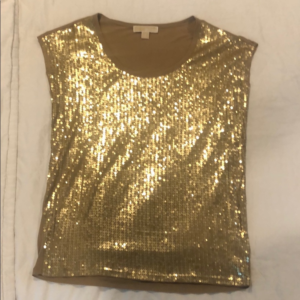 Michael Kors Gold Sequins Top